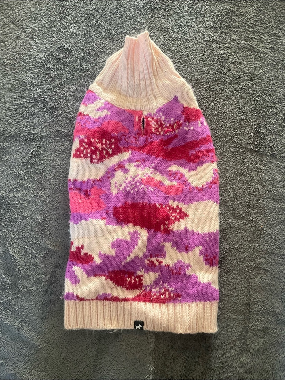 Cozy Pink Multi-Tone Knit Dog Sweater